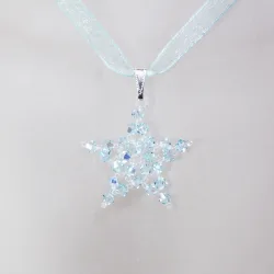 Pendant 45cm - Néréides-Green jade Organza - Pendant 45cm - Laiton argenté
